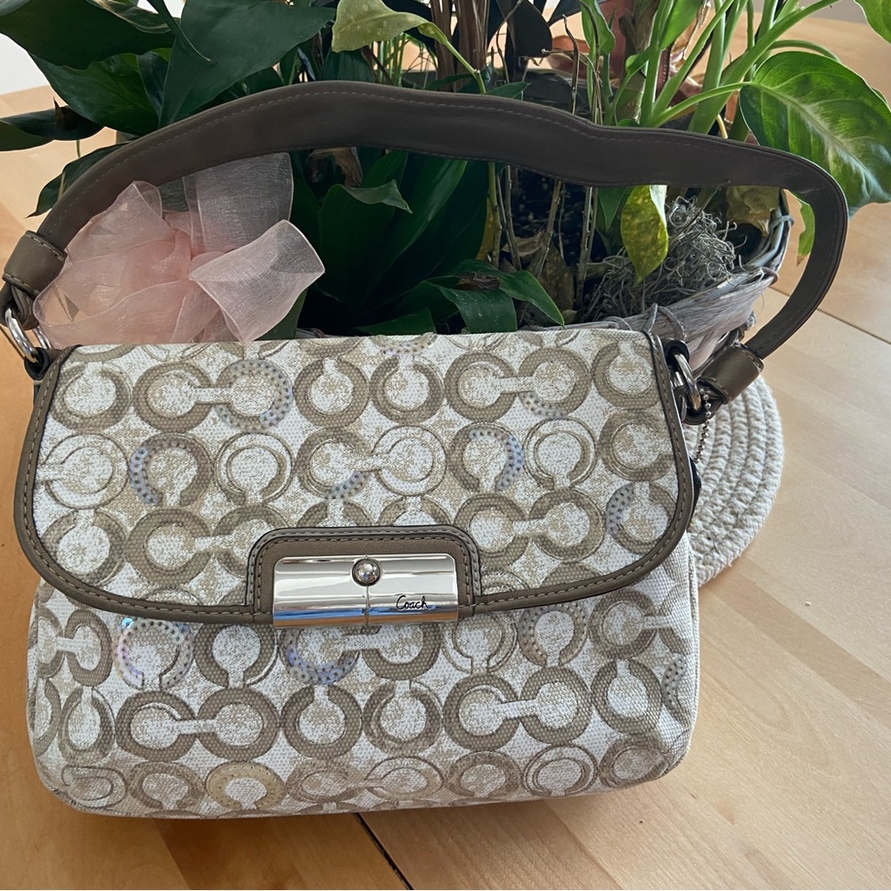 Stylish Beige and Brown Designer Shoulder Bag